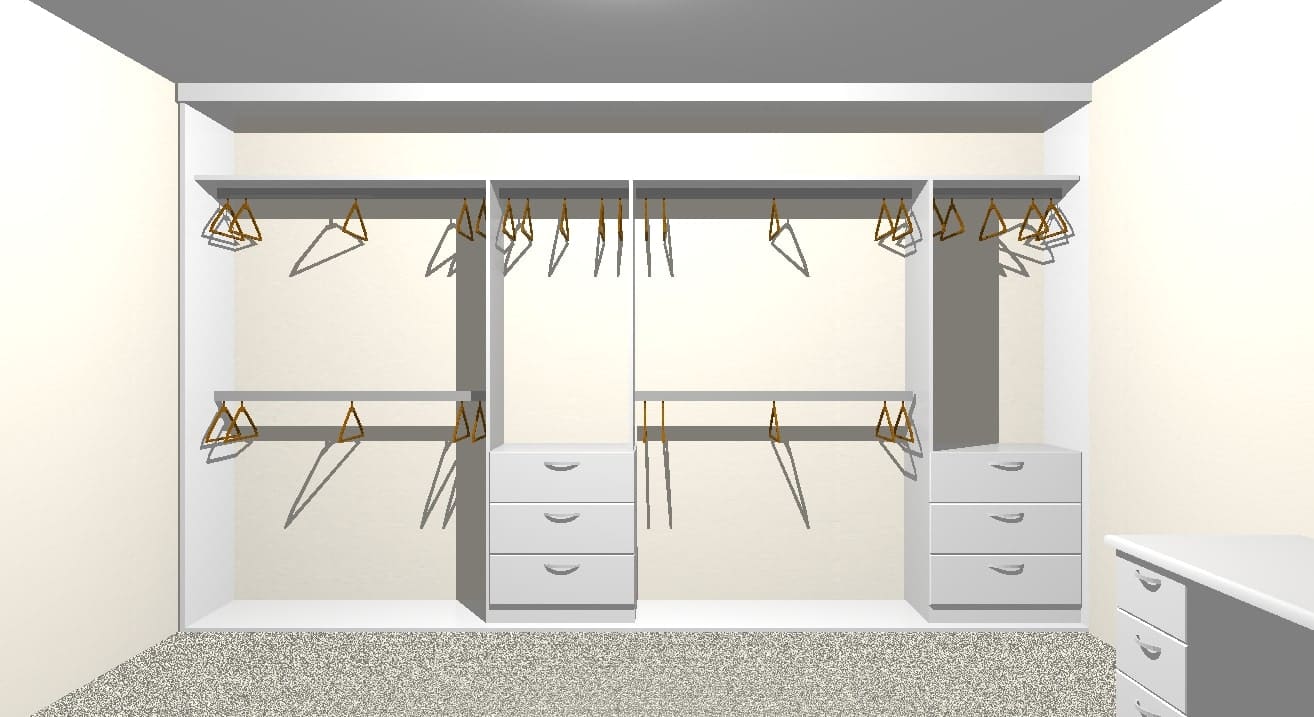 cad drawing of a wardrobe