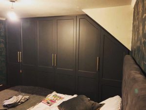 navy fitted wardrobe