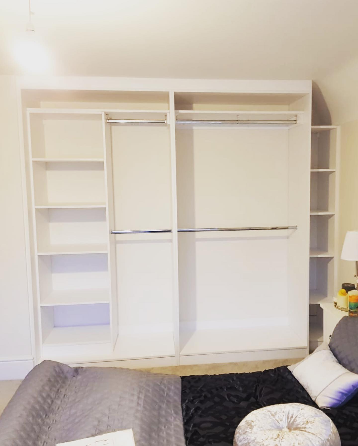 white wardrobe interior