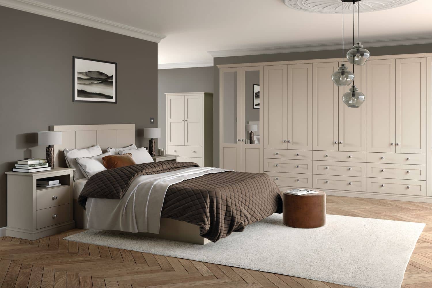 Taupe grey fitted bedroom Glide and Slide
