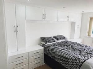 Gloss White Over Bed Storage