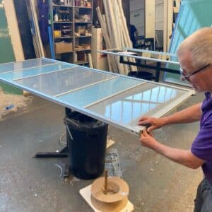 Glazing a door for trade sale