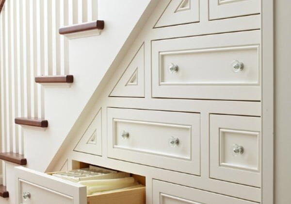 drawers under the stairs which glide & slide can provide